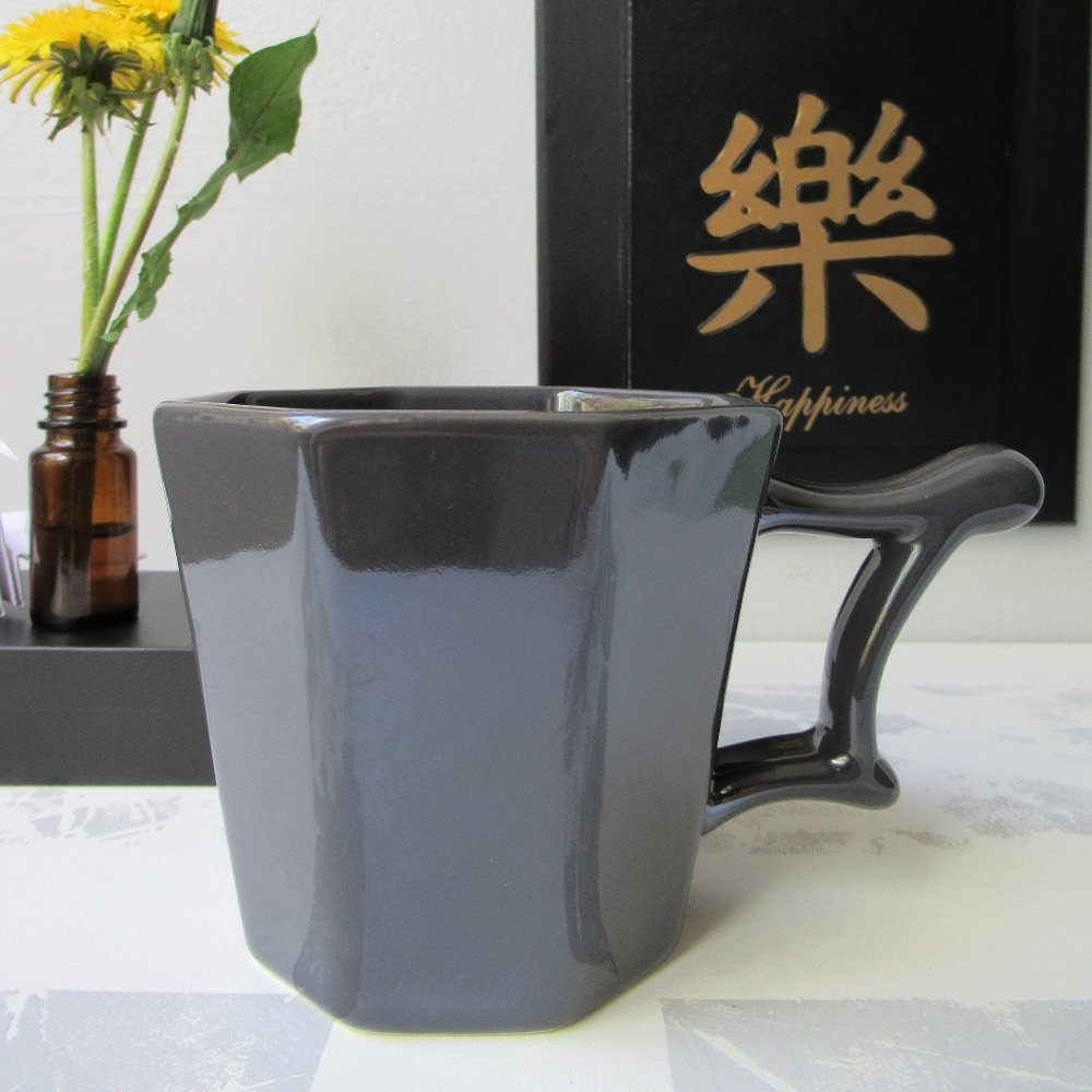 Starbucks 2013 Gunmetal Gray Octagon Ceramic Coffee Tea Mug